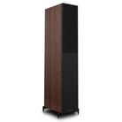 Wharfedale Diamond 12.4i 2.5-Way Floorstanding Speakers - single walnut speaker front view angled right with grille