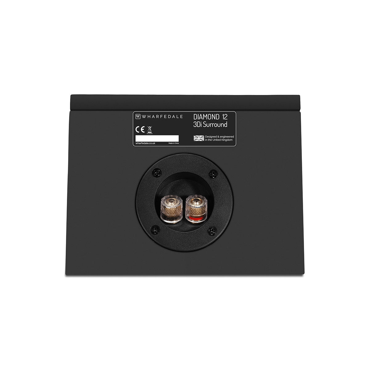 Wharfedale Diamond 12.3Di Surround Channel Speakers - single black speaker  rear view