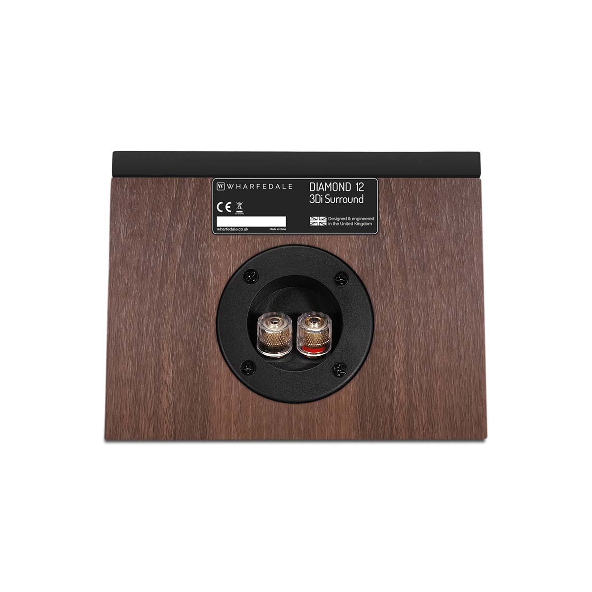 Wharfedale Diamond 12.3Di Surround Channel Speakers - single walnut speaker rear view