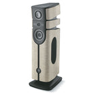 Focal Diva Alta Utopia 4-Way Active Wireless Loudspeaker - single Ivory Felt speaker without grilles - front view angled left