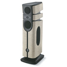Focal Diva Alta Utopia 4-Way Active Wireless Loudspeaker - single Ivory Felt speaker with grilles - front view angled left