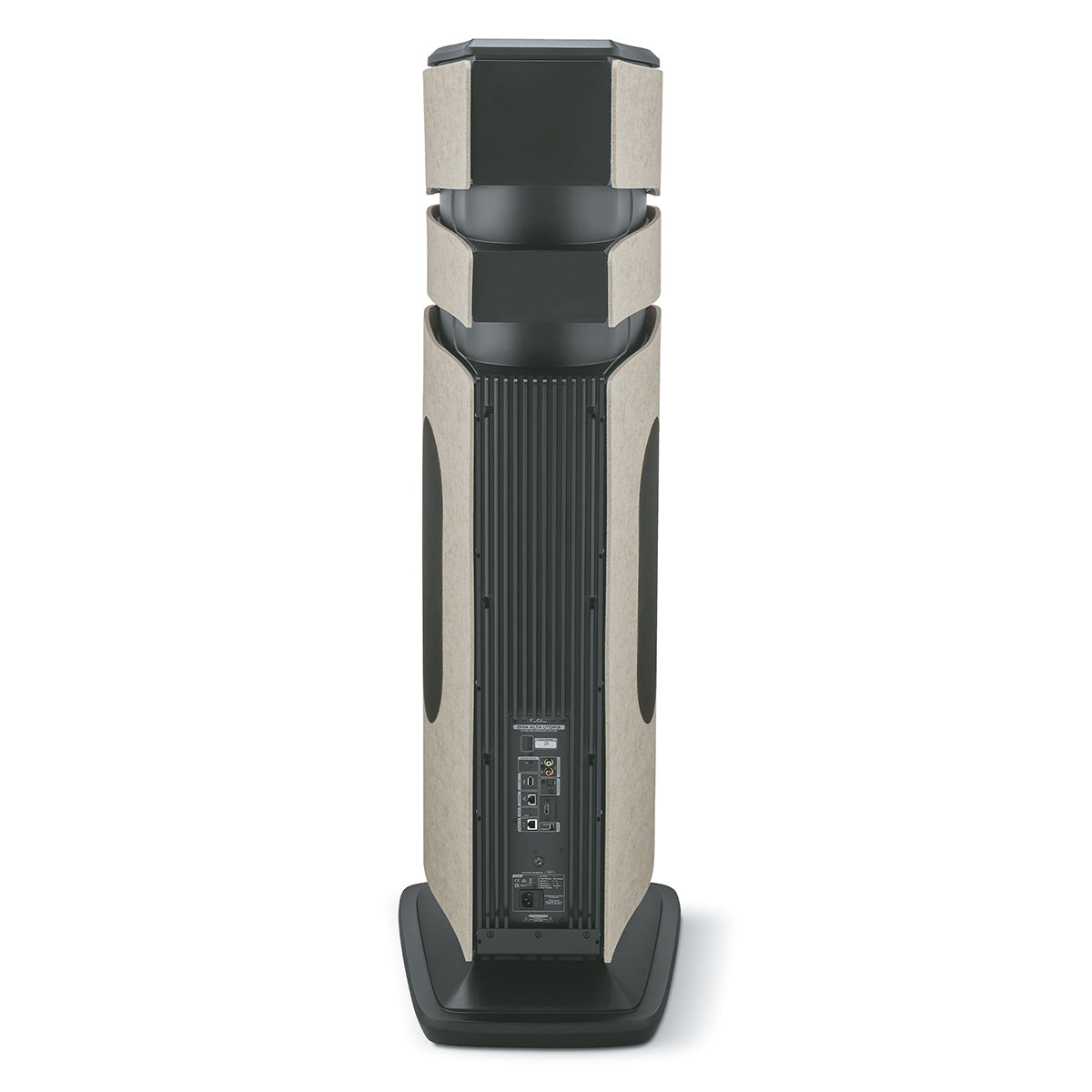 Focal Diva Alta Utopia 4-Way Active Wireless Loudspeaker - single Ivory Felt speaker - rear view