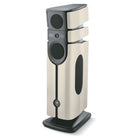 Focal Diva Alta Utopia 4-Way Active Wireless Loudspeaker - single Off-White High Gloss speaker with grilles - front view angled left