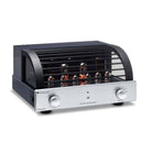 PrimaLuna Evo 400 Tube Preamplifier - Silver - front view angled right with grille
