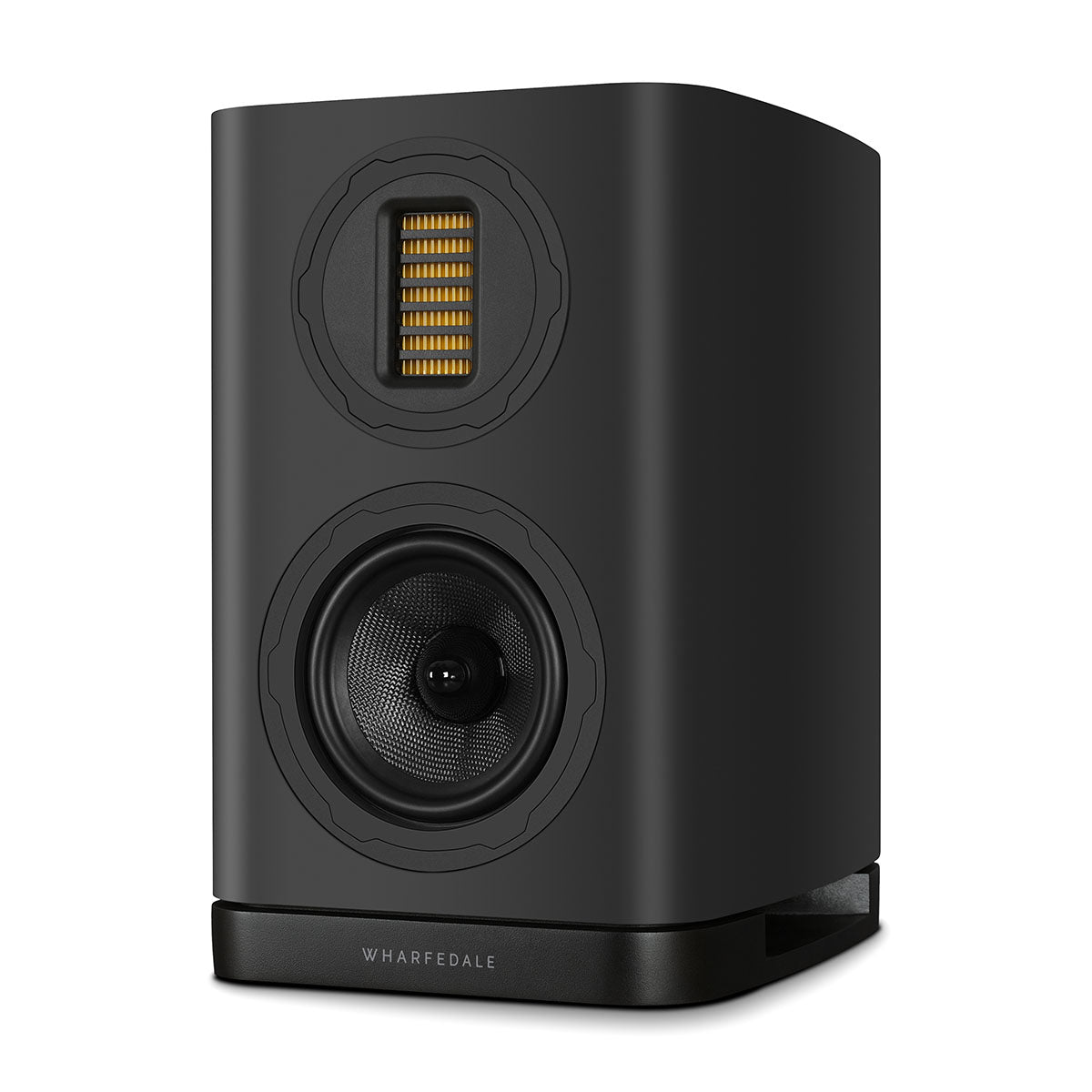 Wharfedale Evo 5.1 5-inch 2-way Bookshelf Speaker - Black - single speaker without grille angled left