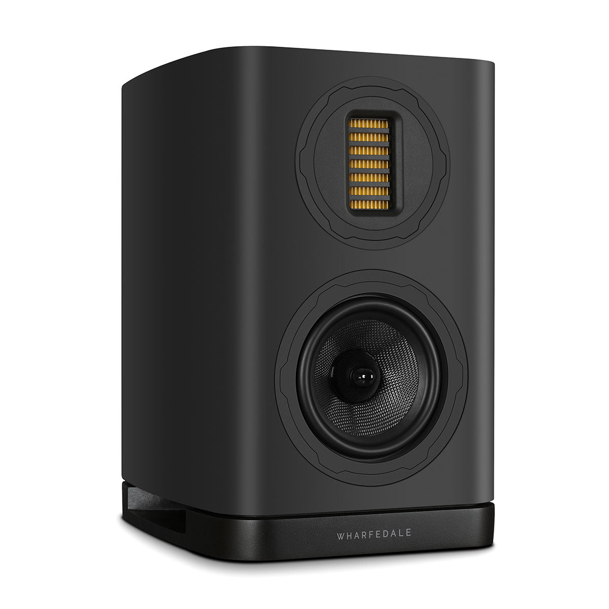 Wharfedale Evo 5.1 5-inch 2-way Bookshelf Speaker - Black - single speaker without grille angled right