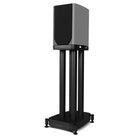 Wharfedale Evo 5.1 5-inch 2-way Bookshelf Speaker - Grey - single speaker on stand with grille angled left