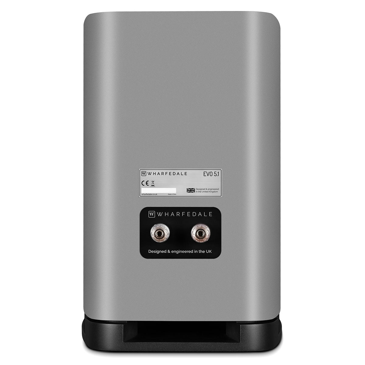 Wharfedale Evo 5.1 5-inch 2-way Bookshelf Speaker - Grey - single speaker rear view