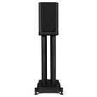 Wharfedale Evo 5.1 5-inch 2-way Bookshelf Speaker - Black - single speaker on stand with grille front view