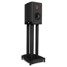 Wharfedale Evo 5.1 5-inch 2-way Bookshelf Speaker - Black - single speaker on stand without grille angled right