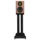 Wharfedale Evo 5.1 5-inch 2-way Bookshelf Speaker - Walnut - single speaker on stand without grille front view