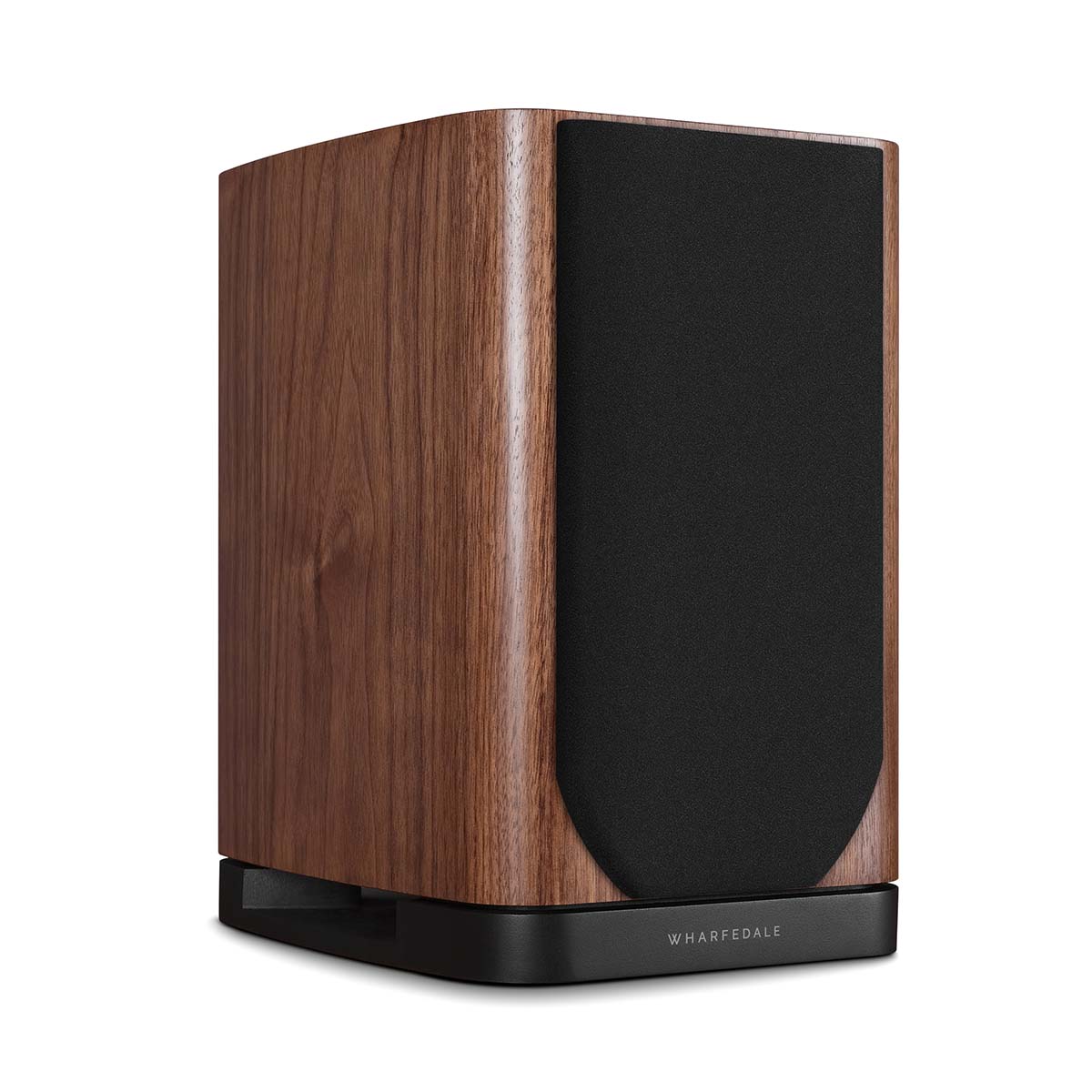 Wharfedale Evo 5.1 5-inch 2-way Bookshelf Speaker - Walnut - single speaker with grille angled right