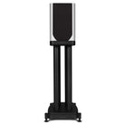 Wharfedale Evo 5.1 5-inch 2-way Bookshelf Speaker - White - single speaker on stand with grille front view