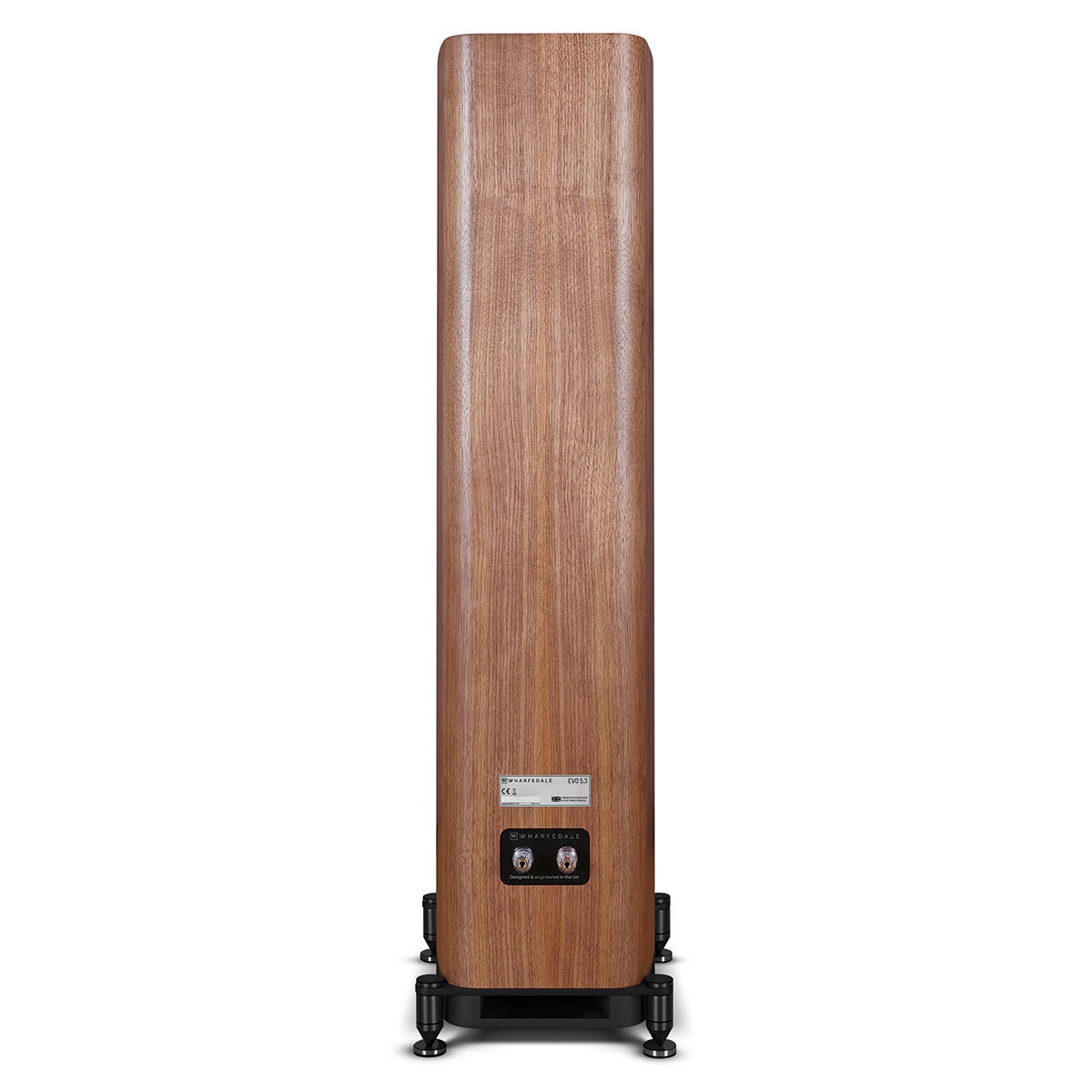 Wharfedale Evo 5.3 Dual 5-inch 3-way Floorstanding Speakers - Walnut - single speaker rear view