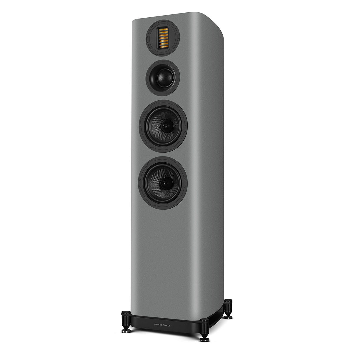 Wharfedale Evo 5.4 Dual 6-inch 3-way Floorstanding Speakers - Grey - single speaker without grille angled left