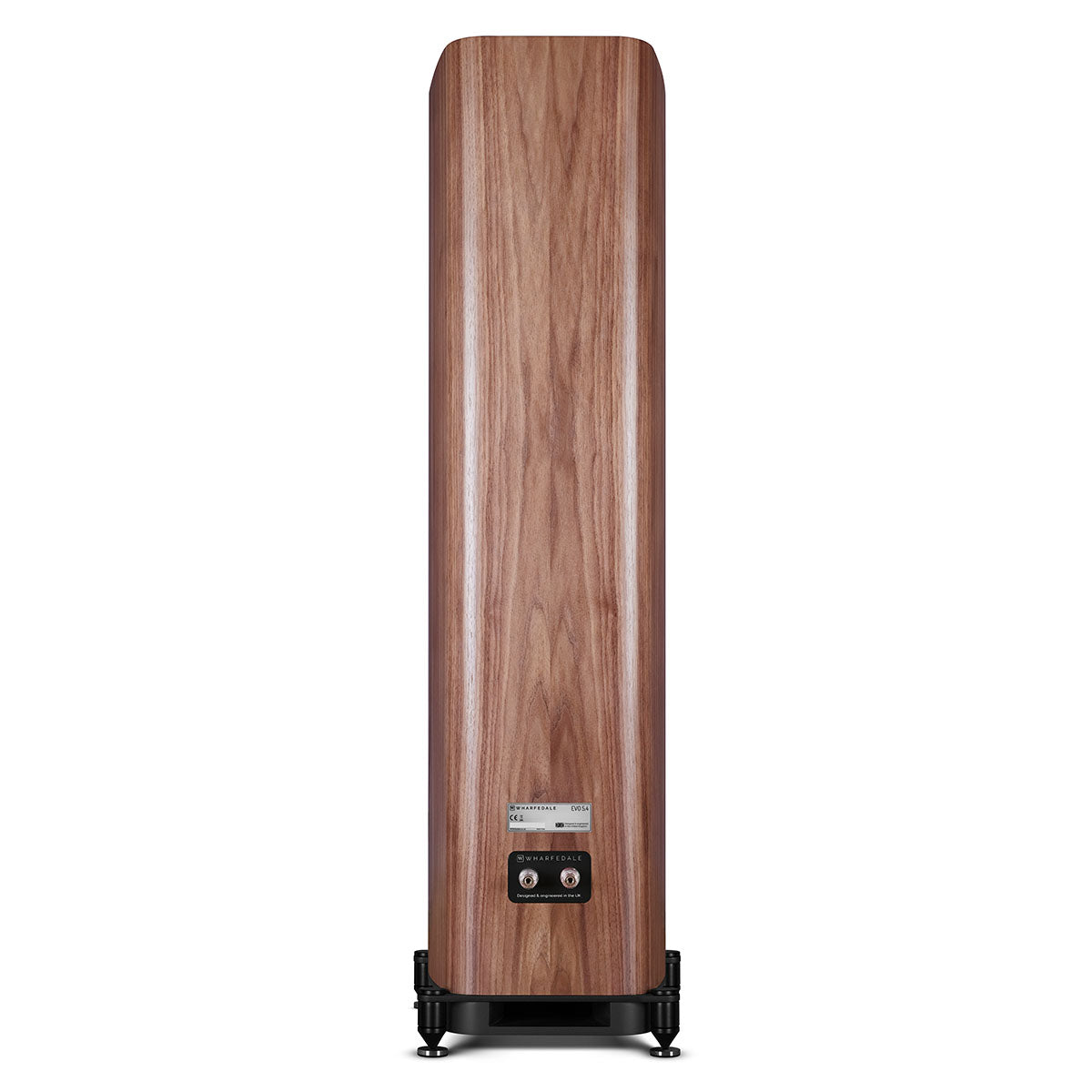 Wharfedale Evo 5.4 Dual 6-inch 3-way Floorstanding Speakers - Walnut - single speaker rear view