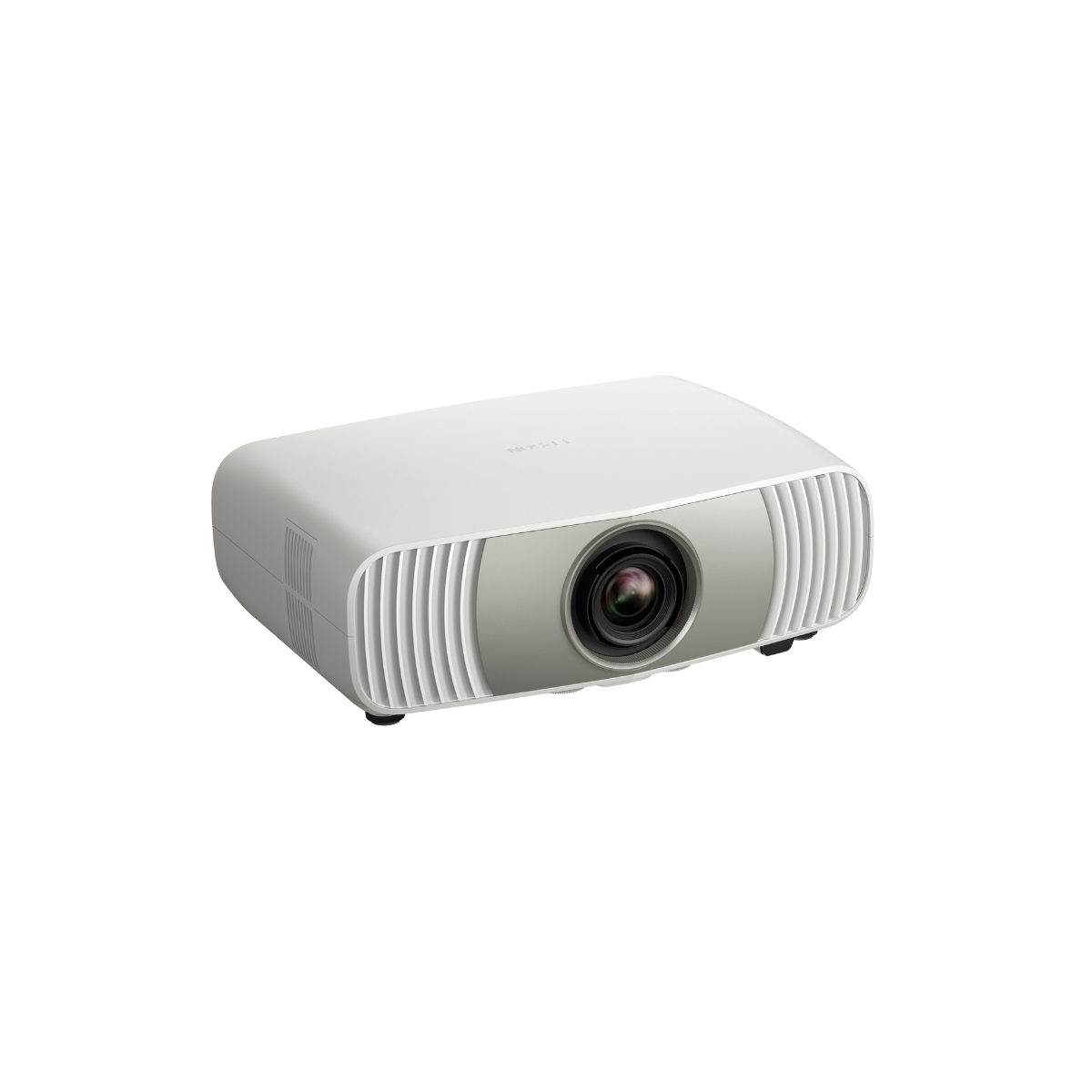 A sleek, white DEpson Home Cinema LS6000 4K Laser Projector with a prominent front lens and ribbed ventilation grilles on both sides, shown against a solid white background.