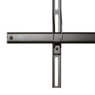Black metal TV mount bracket on a white background