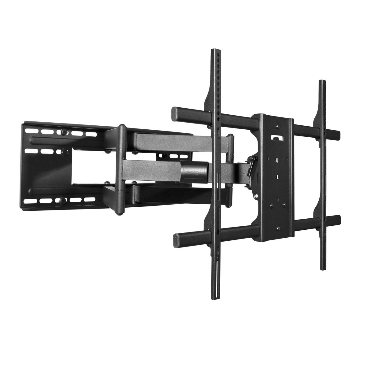 Black TV wall mount on a white background