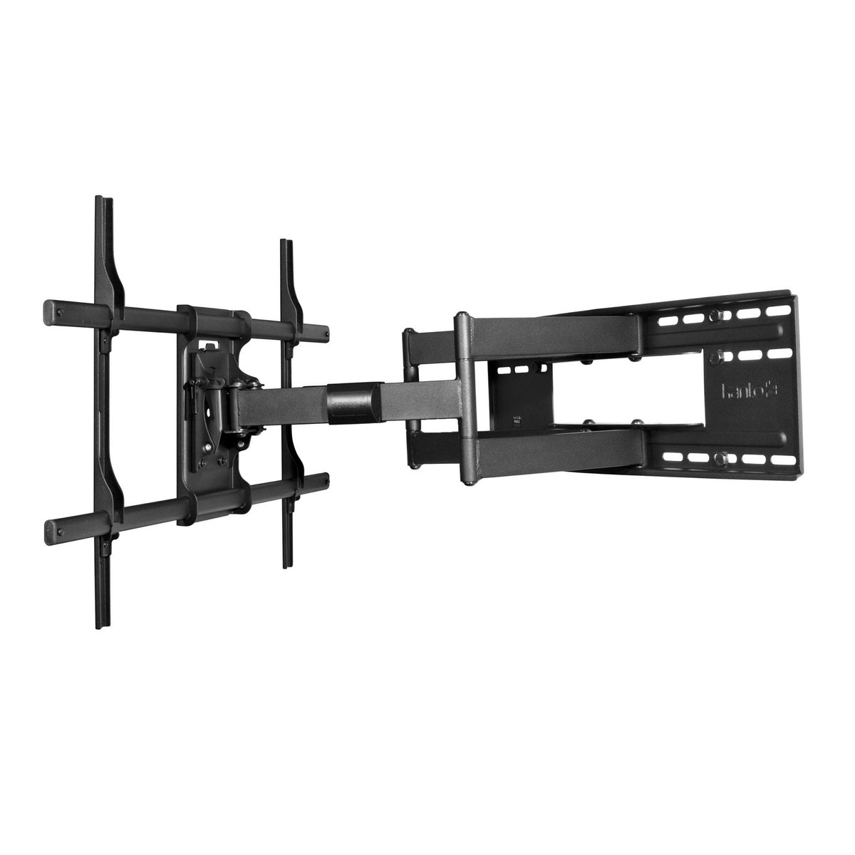 Black TV wall mount on a white background