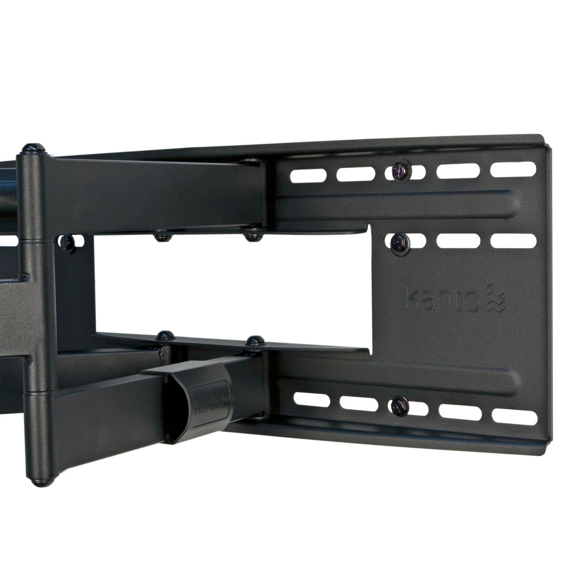 Black TV wall mount with on a white background