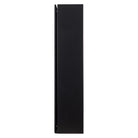 Lyngdorf FR-1 Speaker side view facing left black unit with black grille
