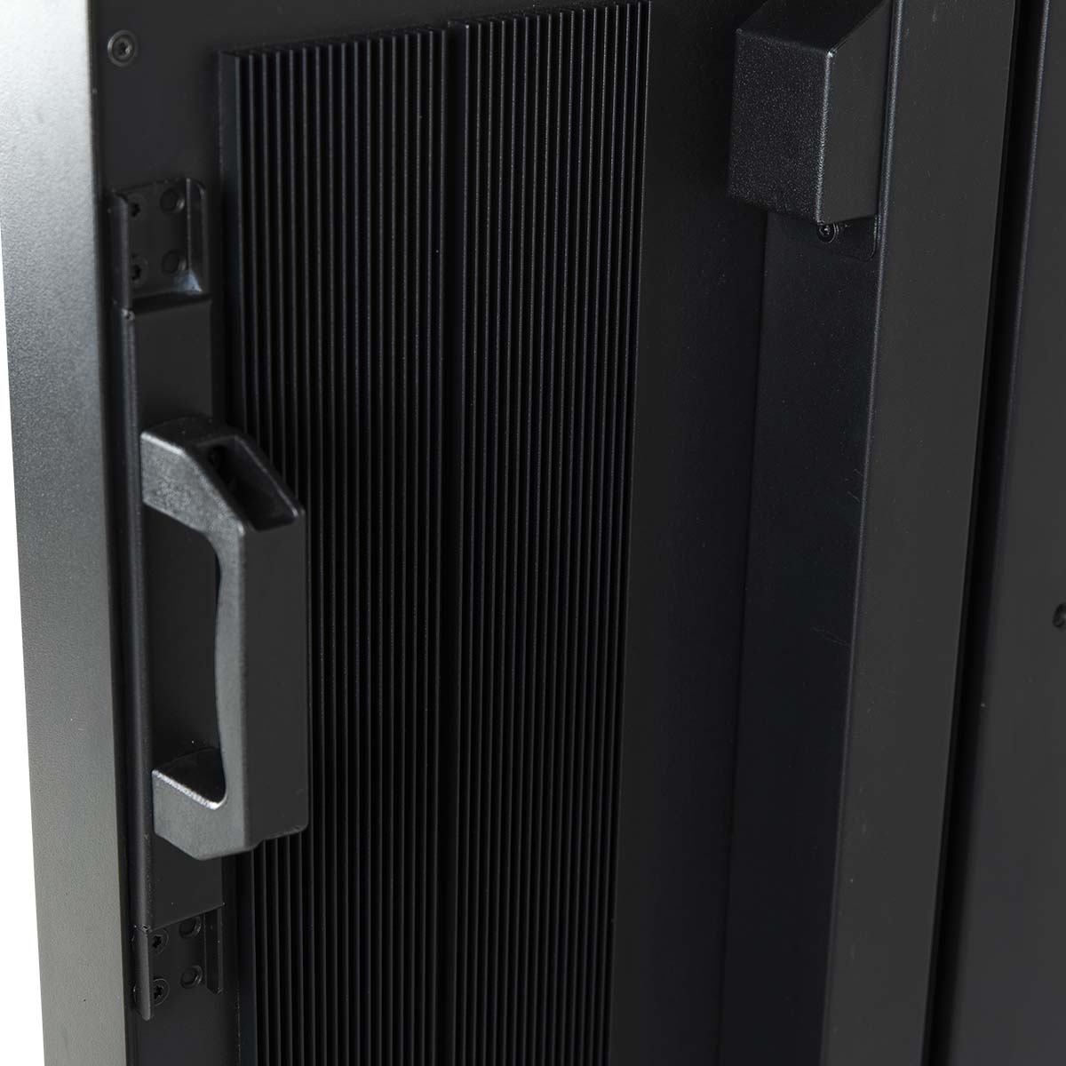 Furrion Aurora Pro Series Full Sun 4K Smart Outdoor TV - rear view detail of left handle