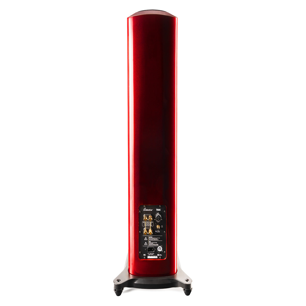 GoldenEar T44 Hybrid Floorstanding Loudspeaker - Santa Barbara Red - single speaker rear view