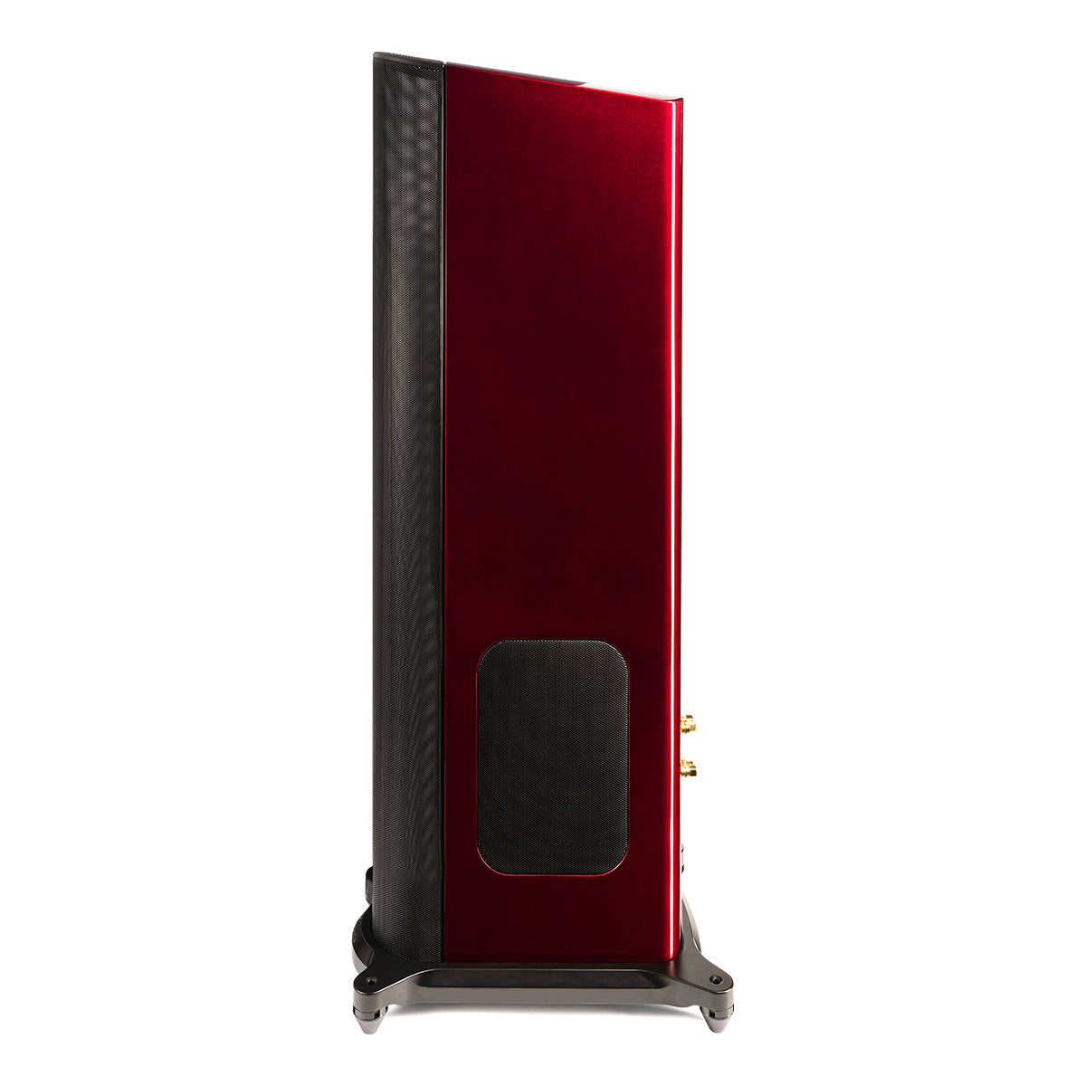 GoldenEar T44 Hybrid Floorstanding Loudspeaker - Santa Barbara Red - single speaker side view facing left