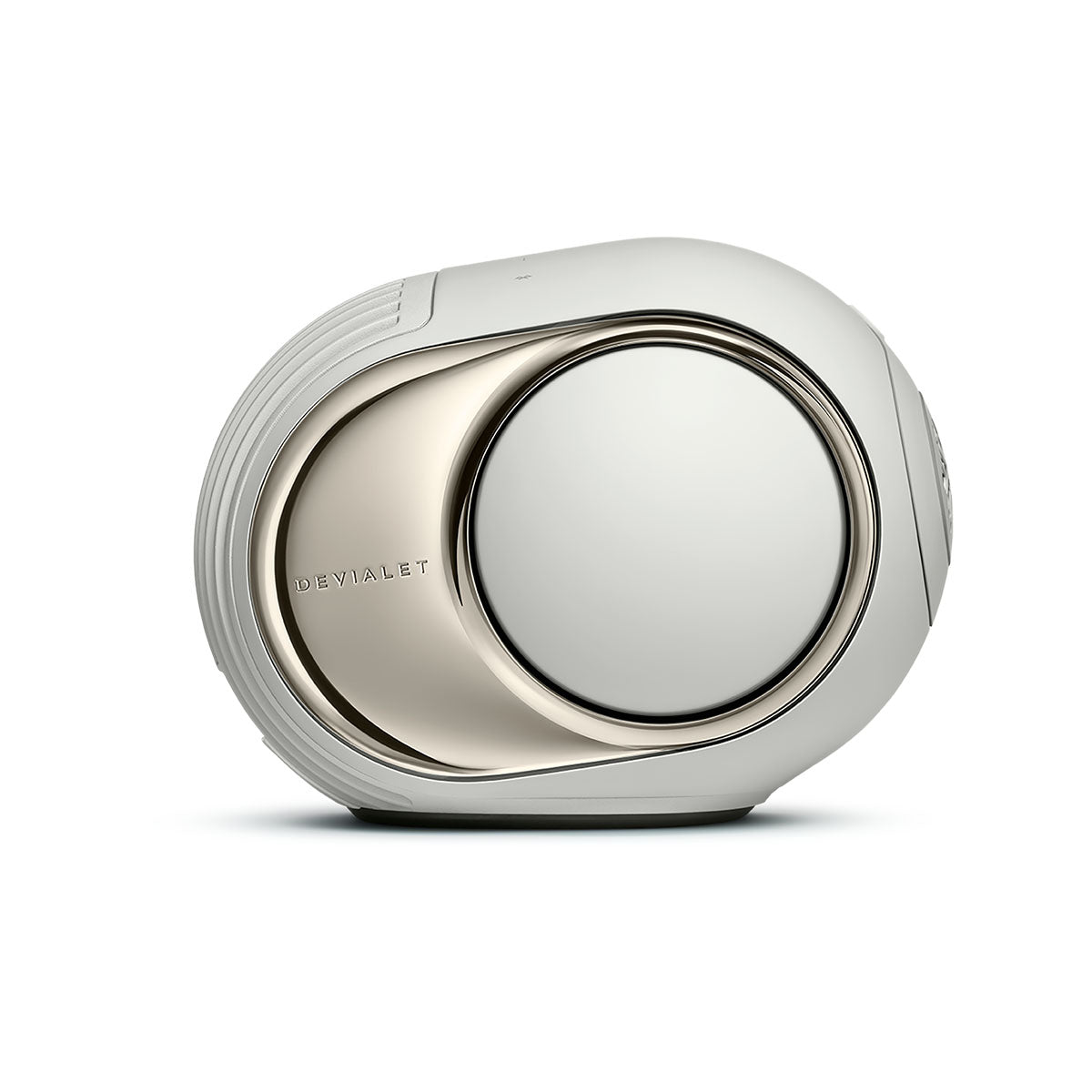 Devialet Phantom Ultimate 98 dB High-End Connected Speaker - Light Pearl - side view facing right