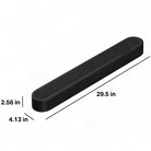 Sonos Beam Ultra Soundbar - black - front and top view angled right with measurements in inches
