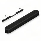 Sonos Beam Ultra Soundbar - black - front and top view angled right with separately-sold wall mount behind unit