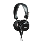 Grado  S150over-ear wired headphones in black, featuring a padded headband, cushioned ear pads, and a visible brand logo on the speaker cup, shown against a plain white background.