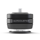 A black Isodacoustics GA1A II Neo acoustic coupling piece with a silver threaded top and a silver band at the base, shown on a white background.