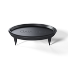 A black circular Gaia Neo stand with three short legs, shown on a clean white background with a soft shadow.