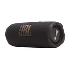 JBL Flip 7 Waterproof Bluetooth Speaker - Black - horizontal front view angled left