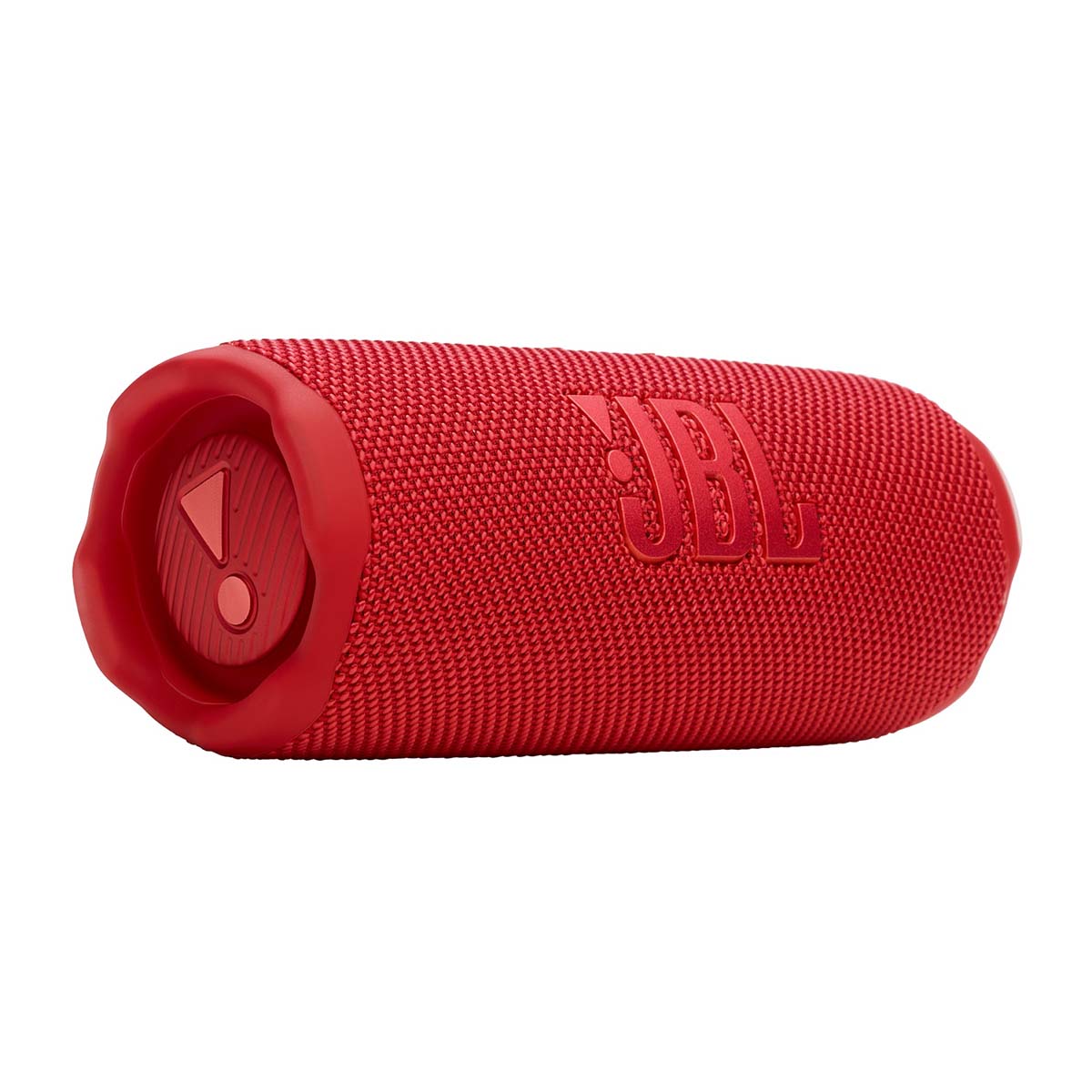 JBL Flip 7 Waterproof Bluetooth Speaker - Red - horizontal front view angled right