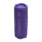JBL Flip 7 Waterproof Bluetooth Speaker - Purple - vertical side and top view showing buttons