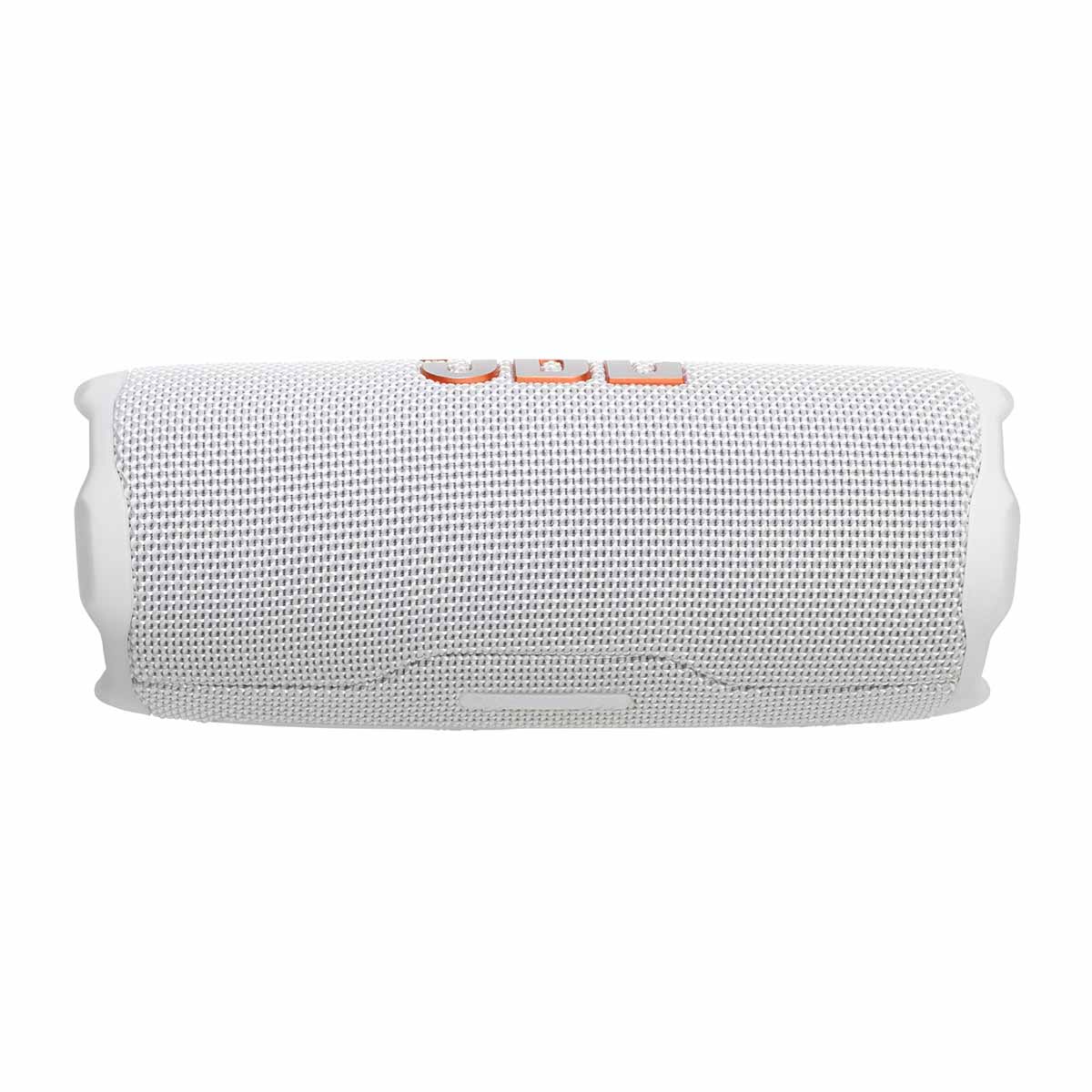 JBL Flip 7 Waterproof Bluetooth Speaker - White - horizontal side view