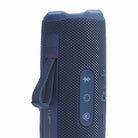 JBL Flip 7 Waterproof Bluetooth Speaker - Blue - vertical detail with strap attached