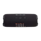 JBL Flip 7 Waterproof Bluetooth Speaker - Black - horizontal top view showing buttons