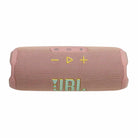 JBL Flip 7 Waterproof Bluetooth Speaker - Pink - horizontal top view showing buttons