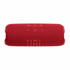 JBL Flip 7 Waterproof Bluetooth Speaker - Red - horizontal top view showing buttons