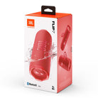 JBL Flip 7 Waterproof Bluetooth Speaker Box - Red - front view angled left