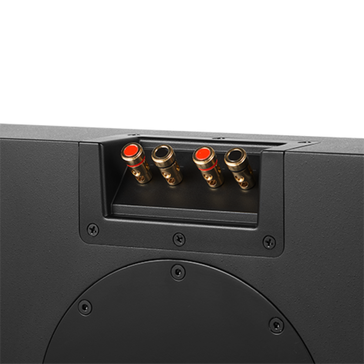 Binding close up of a JBL Synthesis SCL-4XL 2-Way Dual 8-Inch In-Wall Loudspeaker 