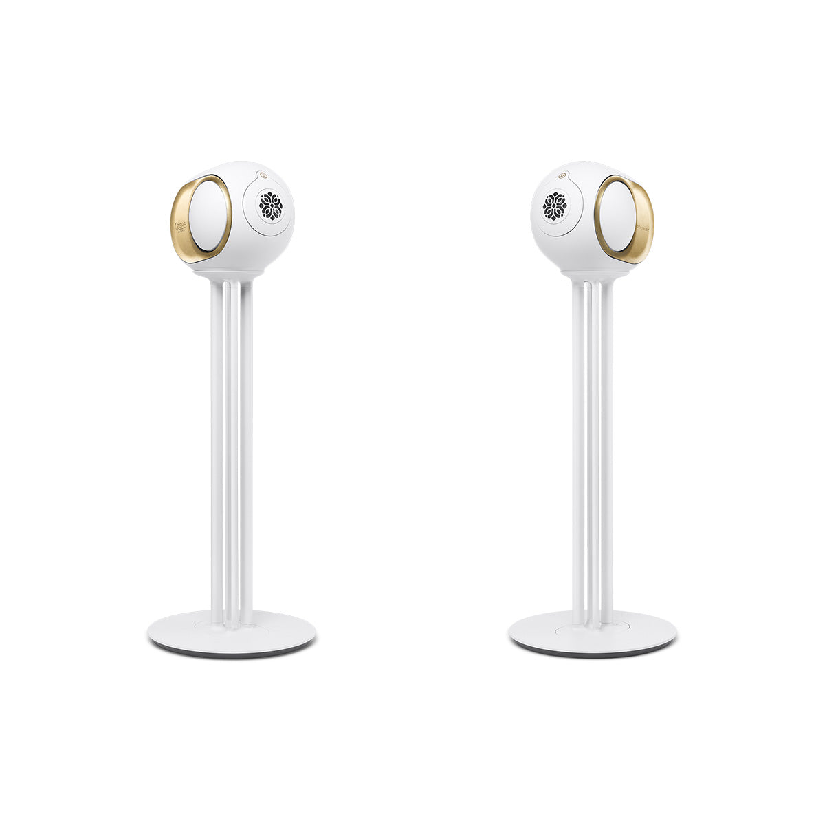 Devialet Phantom Ultimate 98 dB High-End Connected Speaker - Opera de Paris - pair of speakers on Opera de Paris Devialet Tree stands angled inward