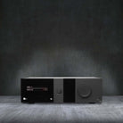 Lyngdorf MP-60 2.1 Flagship Surround Processor front view of unit with dark gray background