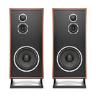 KLH Model Seven Loudspeakers - mahogany PAIR - front view without grilles