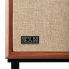 KLH Model Seven Loudspeakers - single mahogany - zoomed corner view with grille