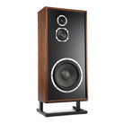 KLH Model Seven Loudspeakers - single walnut - angled front view without grille